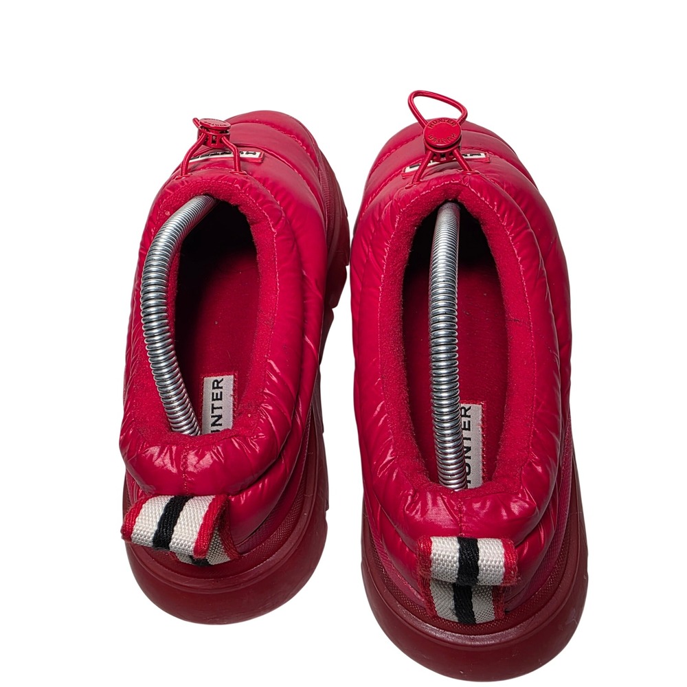 Hunter Intrepid Puffer Low Top Shoes Red Quilted Platform Slip On Sneakers Sz 10 - Picture 8 of 10